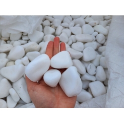 Otoczak śnieżnobiały grecki Thassos 3-6 cm nowoczesny kamień do ogrodu 1000 kg TONA