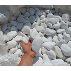 Otoczak śnieżnobiały grecki Thassos 6-9 cm nowoczesny kamień do ogrodu 1000 kg TONA