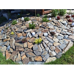 Kamień naturalny łupek szarogłazowy na murek, skalniak, kamień skalniakowy, murowy 2-7 cm 1000 kg  TONA