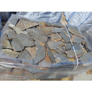 Gnejs Szaro-Złoty Metaliczny kamień naturalny elewacyjny na elewację mała płytka 1-3 cm