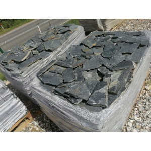 Gnejs Czarno-Zielony kamień naturalny elewacyjny na elewację podmurówkę mała płytka 1-3 cm