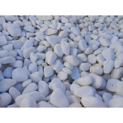Otoczak śnieżnobiały grecki Thassos 1-3 cm nowoczesny kamień do ogrodu 1000 kg TONA