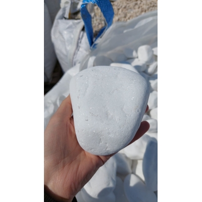 Otoczak śnieżnobiały grecki Thassos 6-9 cm nowoczesny kamień do ogrodu 1000 kg TONA