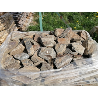 Kamień naturalny łupek szarogłazowy na skalniak, kamień skalniakowy 10-30 cm 1000 kg  TONA