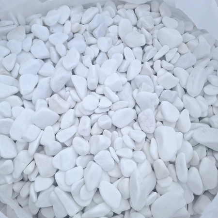 Otoczak śnieżnobiały grecki Thassos 3-6 cm nowoczesny kamień do ogrodu 1000 kg TONA