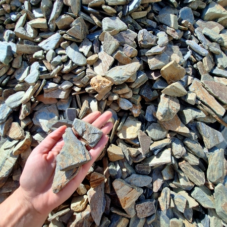 Kora kamienna łupkowa łupek szarogłazowy księżycowy 20-40 mm kamień ogrodowy 1000 kg TONA