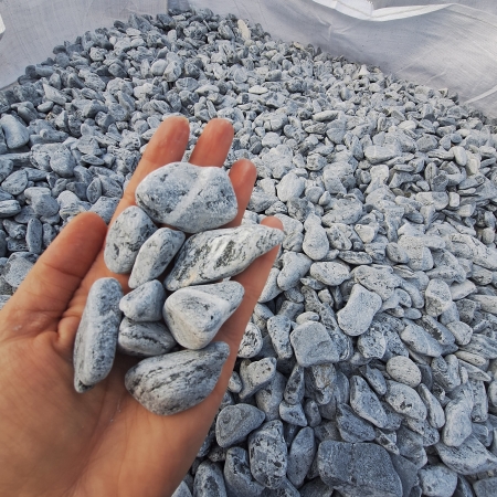 Otoczak SILVER szary grecki 1-3 cm nowoczesny elegancki kamień do ogrodu 1000 kg TONA