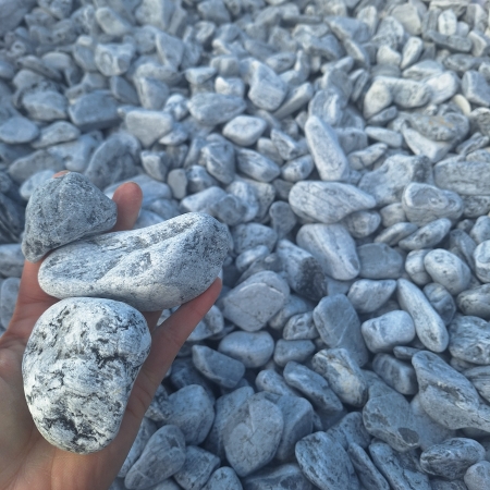 Otoczak SILVER szary grecki 3-6 cm nowoczesny elegancki kamień do ogrodu 1000 kg TONA