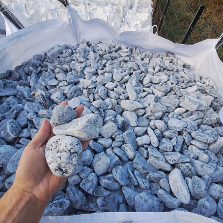 Otoczak SILVER szary grecki 3-6 cm nowoczesny elegancki kamień do ogrodu 1000 kg TONA