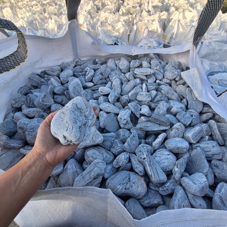 Otoczak SILVER szary grecki 6-10 cm nowoczesny elegancki kamień do ogrodu 1000 kg TONA