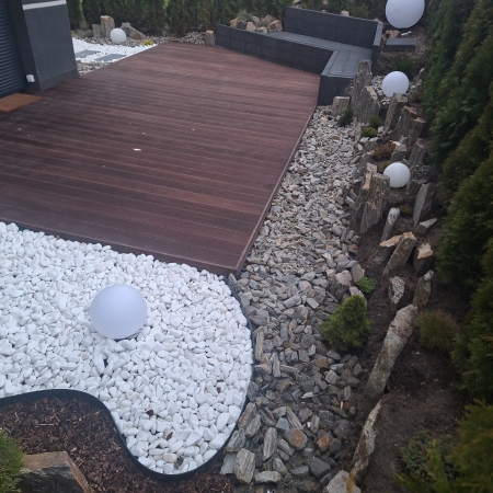 Otoczak śnieżnobiały grecki Thassos 3-6 cm nowoczesny kamień do ogrodu 1000 kg TONA