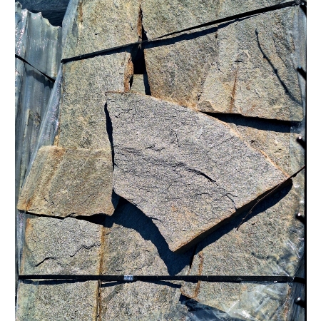 Gnejs Szaro-Złoty Metaliczny kamień naturalny elewacyjny na taras schody murek duża płytka 1-3 cm