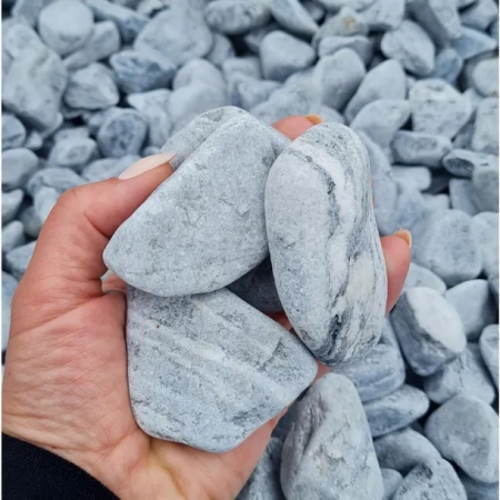 Otoczak SILVER szary grecki 3-6 cm nowoczesny elegancki kamień do ogrodu 1000 kg TONA