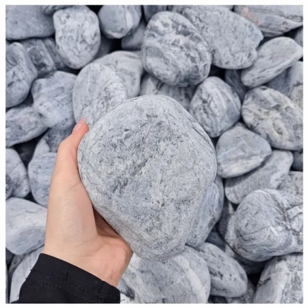 Otoczak SILVER szary grecki 6-10 cm nowoczesny elegancki kamień do ogrodu 1000 kg TONA